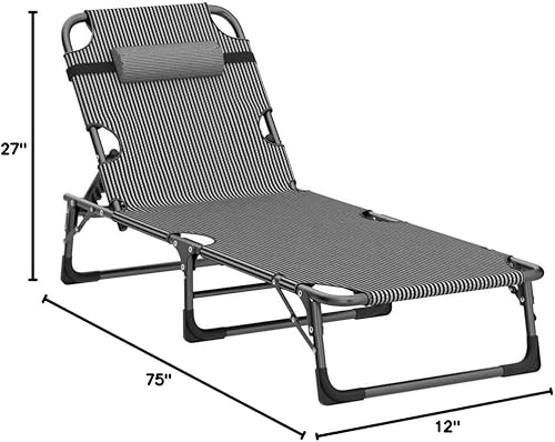 Miniatura 3 de ABORON Silla de salón para patio, cuna plegable para invitados para adultos, capacidad de 500LB de alta resistencia, cama extra portátil con colchón