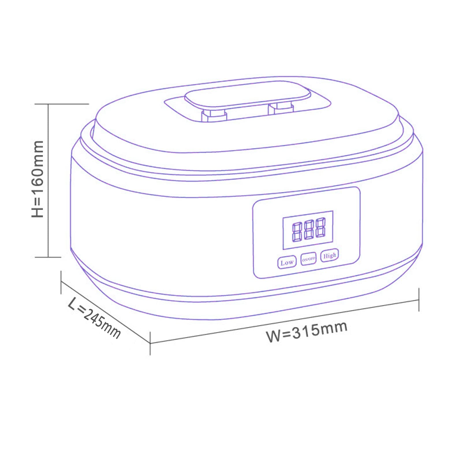 Macchina per la cera di paraffina per mani e piedi, 200 W, riscaldamento rapido, bagno di paraffina per artrite, terapia termica, trattamento con cera calda, 3400 ml, per pelli secche e ruvide