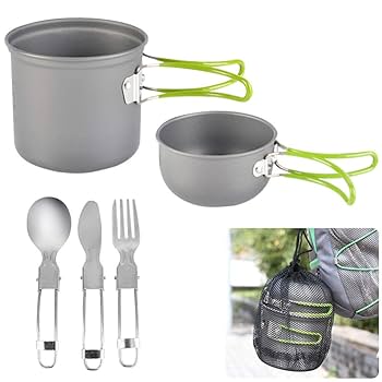 Amazon | LIOOBO キャンプ用食器 キャンプクッカーセット 調理