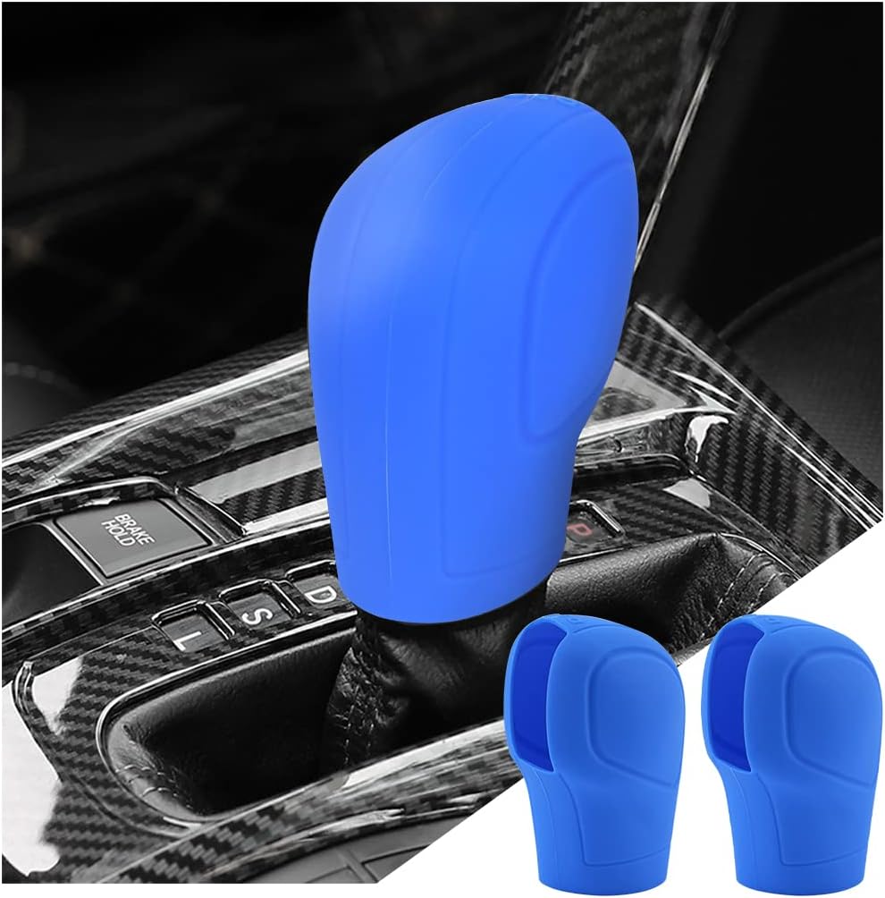 zipelo2 Pack Car Gear Shift Knob Cover, Anti-Slip Auto Knob Gear Stick Protector, Comfortable Silicone Handbrake Shifter Cover for Men Women, Universal Vehicle Interior Accessories