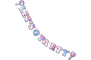Barbie Cutout Cardboard Life Size Premium Malibu Pink Barbie &quot;Let&#x27;s Party&quot; Letter Banner