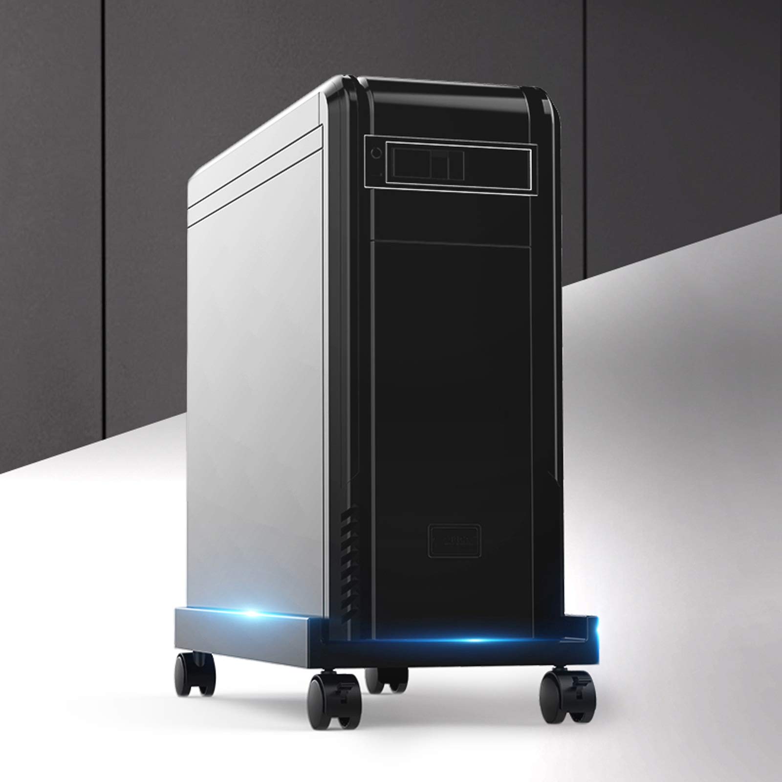 Supporto per CPU Simple Desktop Chassis Tower Stand Plastica PC Stand PC Supporto per la CPU Mobile Supporto da pavimento Stand CPU con 4 ruote e 3 fianchi laterale per ufficio casa Supporto per PC