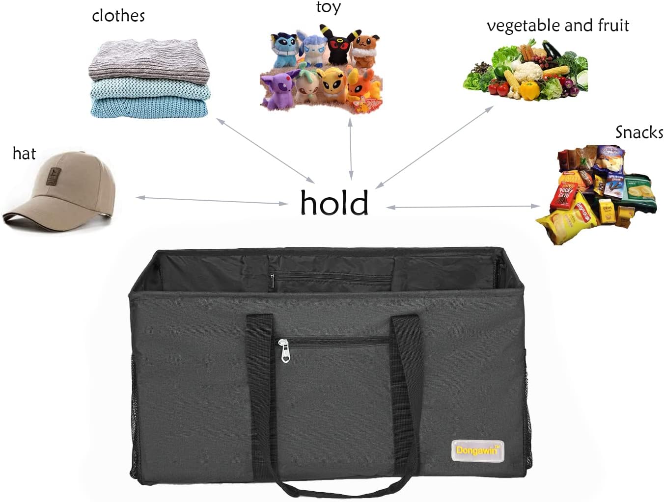 Extra Large Utility Tote - Reusable Shopping Bags, Waterproof Beach Bag, Foldable Storage - Image 8