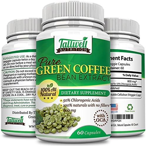 Green Coffee Bean Extract โ Natural Energy Supplement & Appetite Suppressant โ Metabolism Booster Packed with GCA Antioxidants โ No Fillers, Binders or Artificial Ingredients โ 60 Capsules