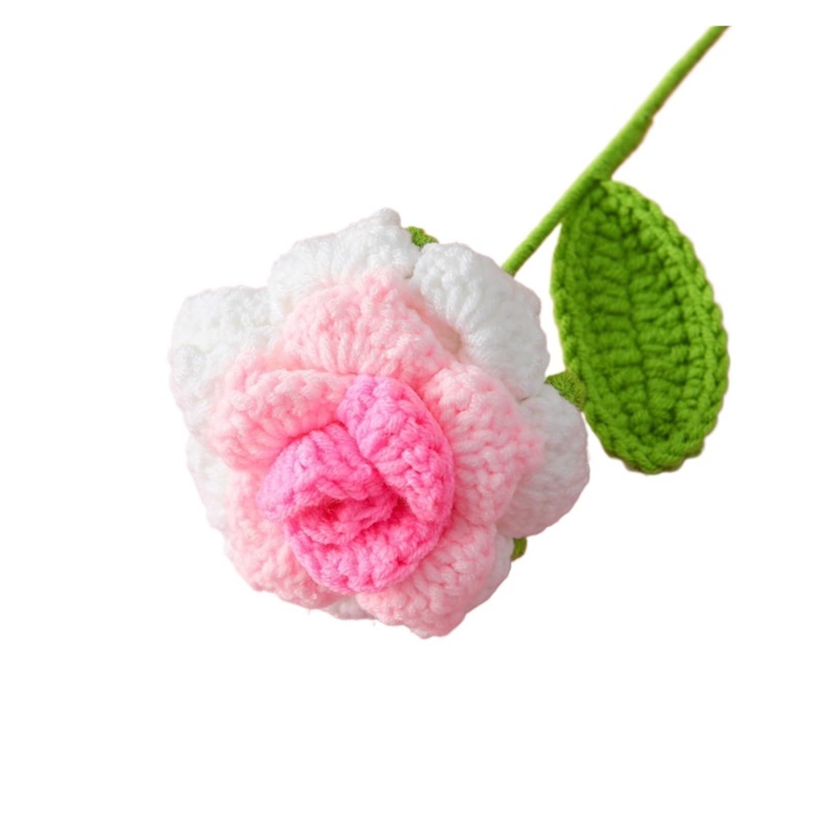FCfpxwtz Artificial Crochet Flower, Crochet Flower Bouquet Knitted Rose Wedding Guest Home Decor for Graduation Anniversary(Color7)