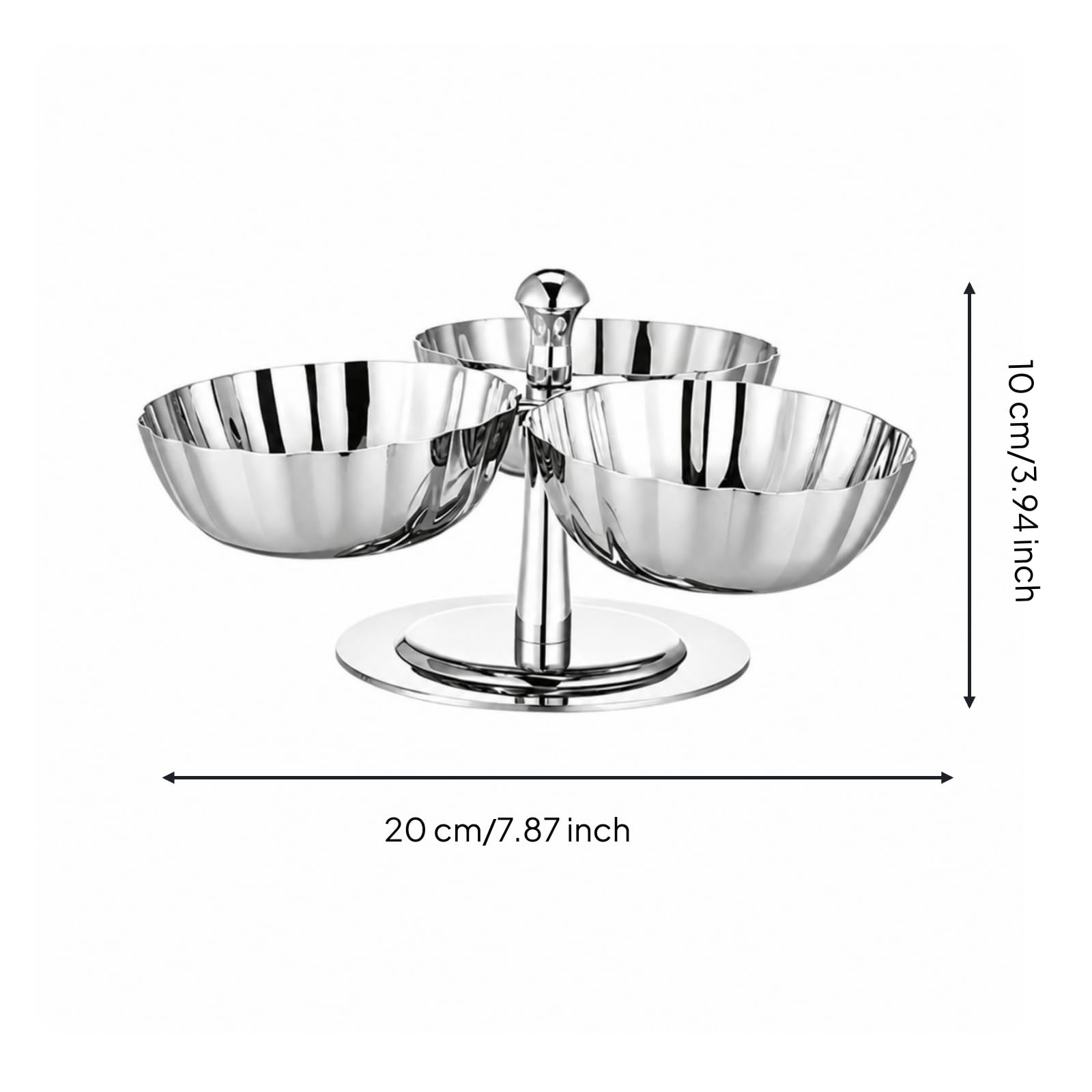Soporte Giratorio Postres con Cuenco Estante Postres con Base Circular Multiusos Bandeja Pedestal Patas para Buffets,