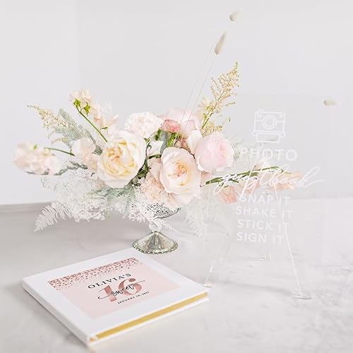 Miniatura 2 de Andaz Press Libro de invitados personalizado Sweet 16 con acentos dorados, confeti de oro rosa, 120 páginas de 8.5 x 8.5 pulgadas, tapa dura, álbum