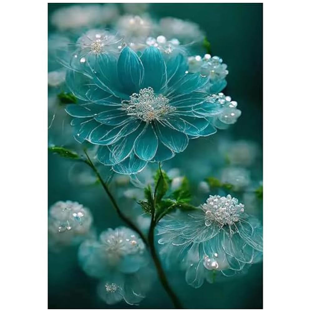 Hiuyavy A 1 Diamond Art Kits Adults, 5D Flowers Diamond Painting Kits, Diy Full Drill Crystal Embroidery Gifts For Wall Home Decor Gift Giving And Stress Relief 30X40cm
