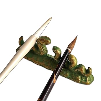 Amazon.co.jp: 開明 筆置文鎮 干支 三巳一体 HO3241 緑青