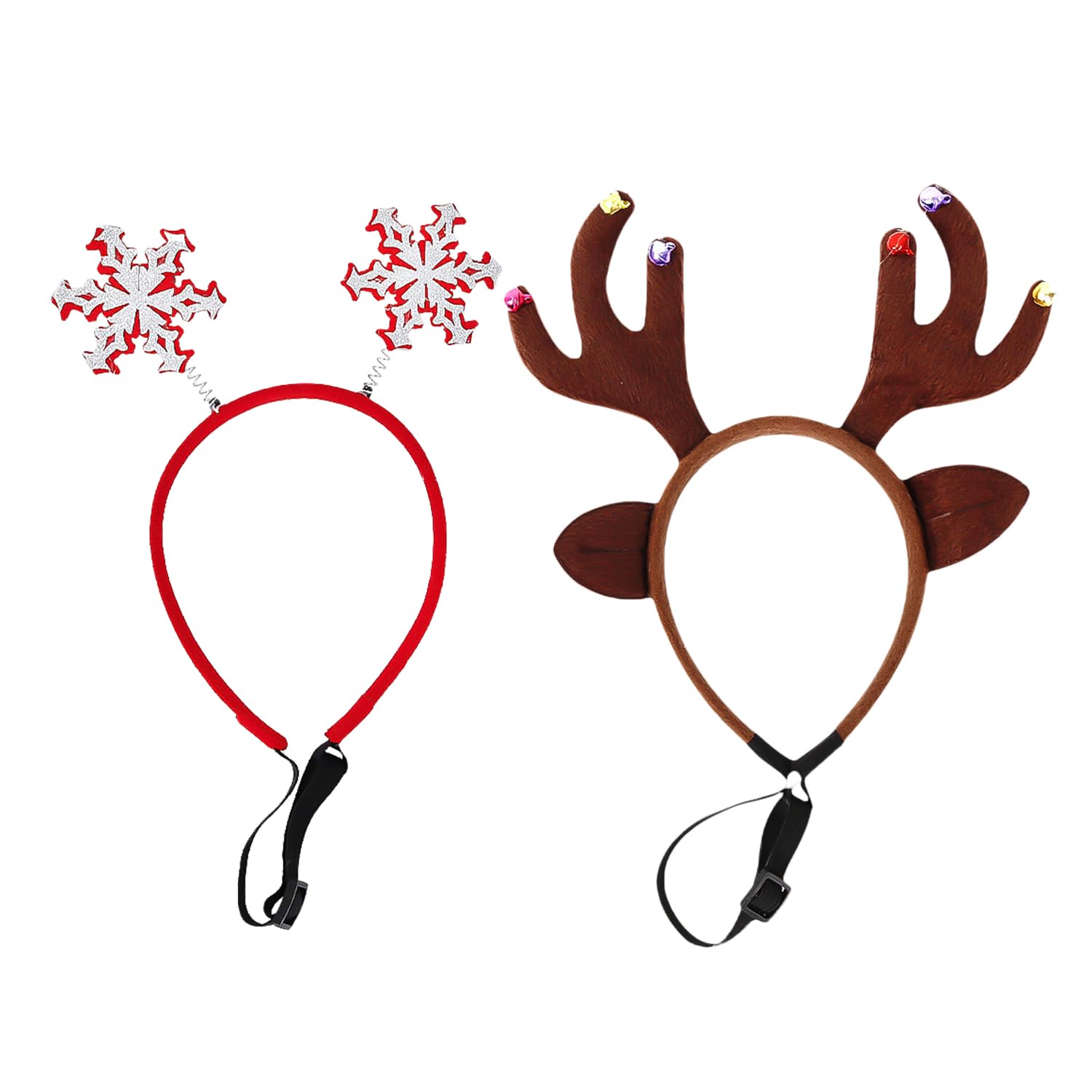 MEISH 2pcs Christmas Pet Headwear Christmas Reindeer Antlers Headbands Snowflake Headband Xmas Pet Headdress Pet Costumes Accessories for Cat Dog