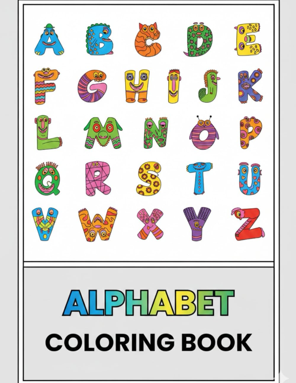 Mein großes Alphabet Malbuch: Englisch lernen auf 26 Seiten (A4)