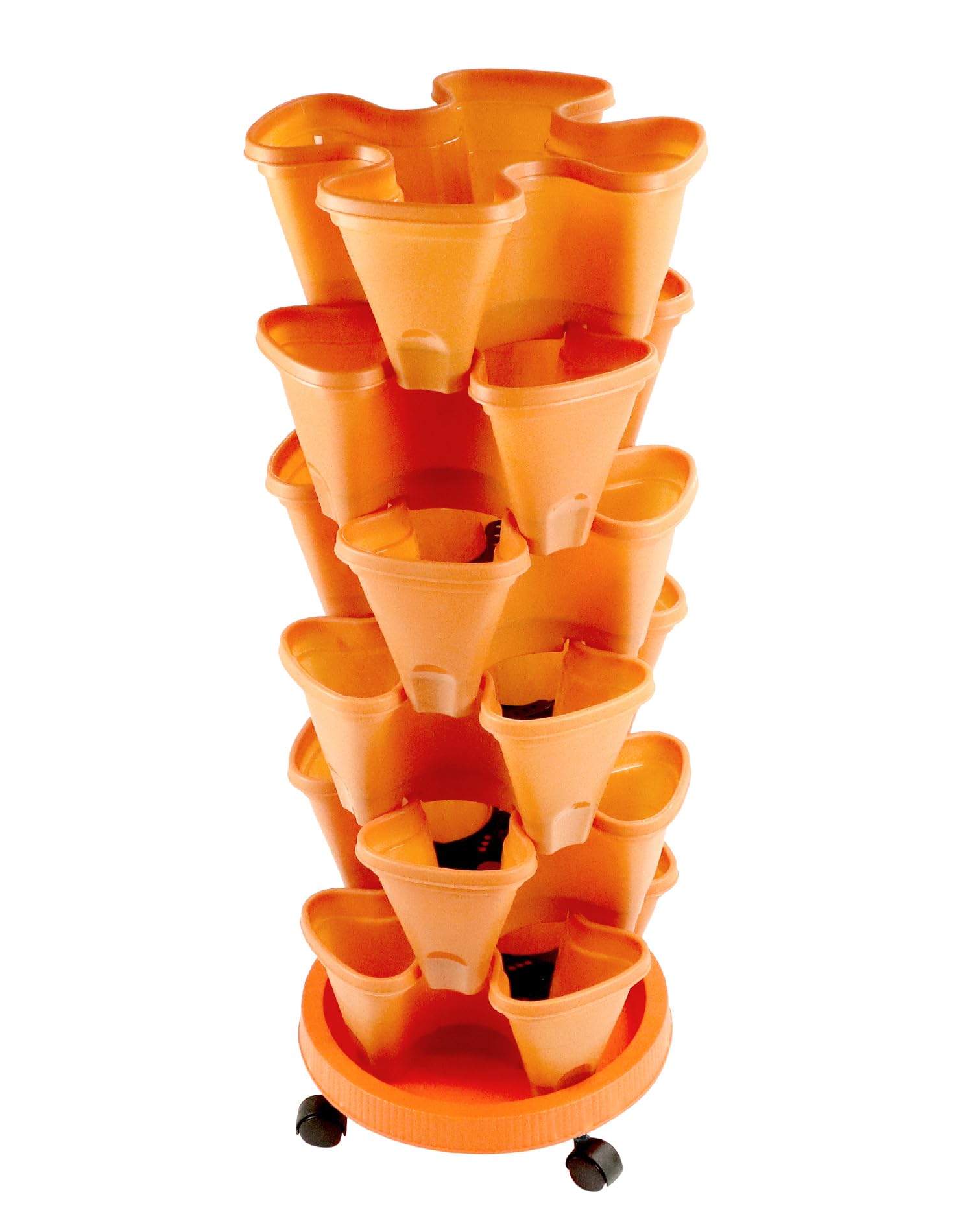 QWORK® 6 livelli fioriera verticale, Vasi per piante impilabili in plastica, Verdure impilabili, Fragole, Fiori