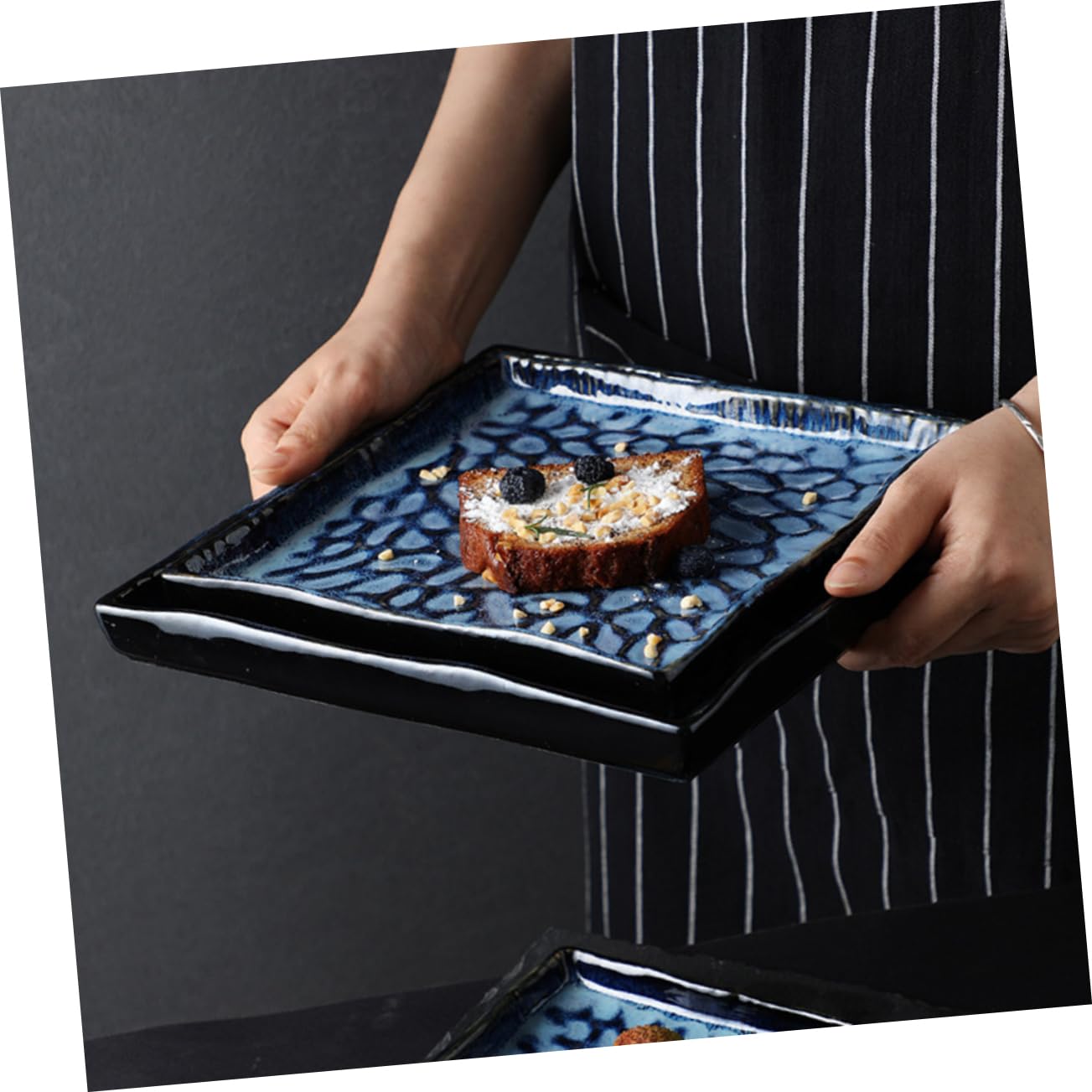 Assiette à Sushis en Relief en Céramique pour Service Maison Mariage