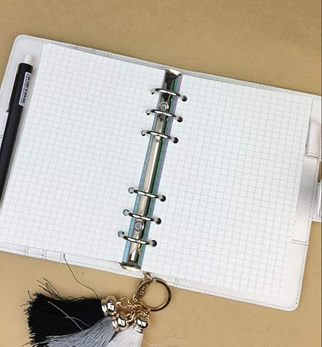 Miniatura 128 de Recambio de planificador A5 negro en blanco, insertos de planificador A5, repuesto de carpeta de 6 anillas, papel negro para carpeta recargable En