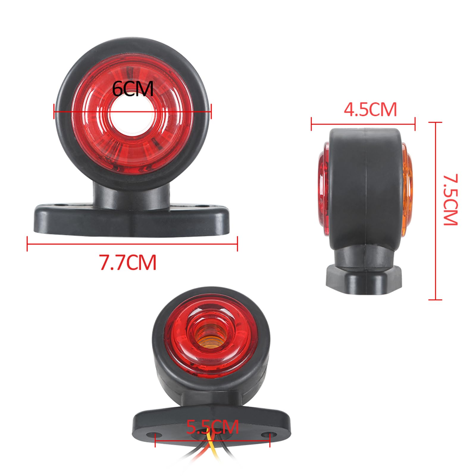 2x Feux De Remorque 16 LED 12/24V - Feux Arrière Indicateur Freinage Clignotants Étanches
