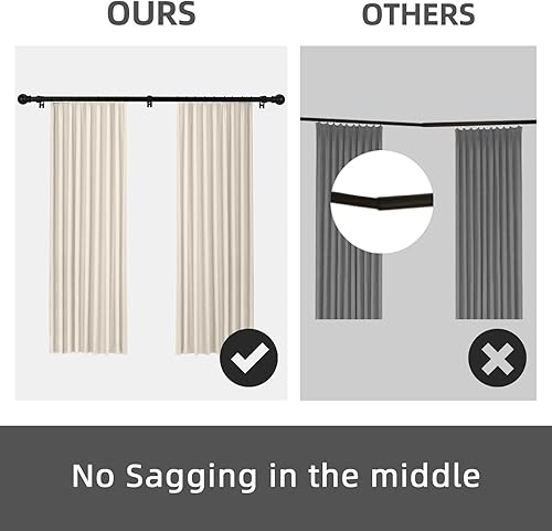 Miniatura 7 de GXOACKJ Barras de cortina para ventanas de 32-48 pulgadas, juego de barras de cortina decorativas de 58 pulgadas, barra de cortina de metal