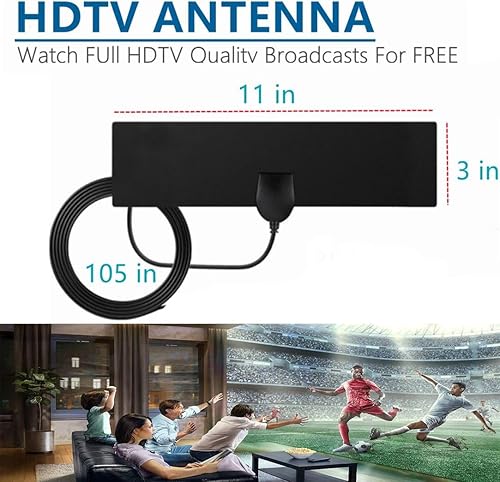 Miniatura 5 de Antena de TV amplificada para interiores HDTV digital de largo rango de 150 millas compatible con 1080P 1080i 720P y todos los televisores -