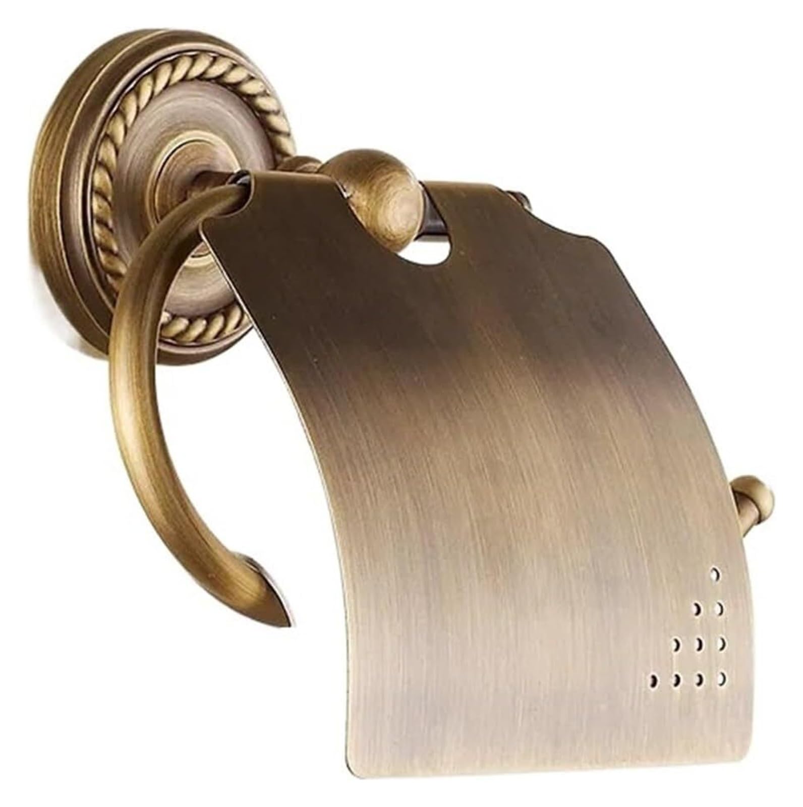 Brushed Brass Toilet Paper Holder, Brushed Brass Antique Toilet Paper Holder Wall Mounted Bath Rack For Bathroom Renovation