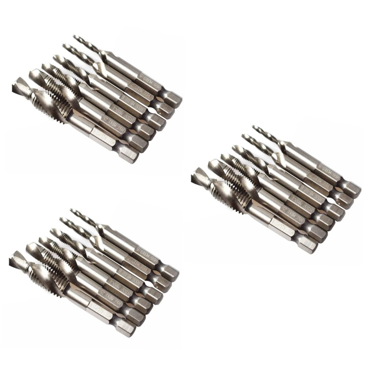 jojofuny 18 Piezas rosca de punta espiral de tornillo broca y broca taladro de grifo broca avellanadora hilo perforar