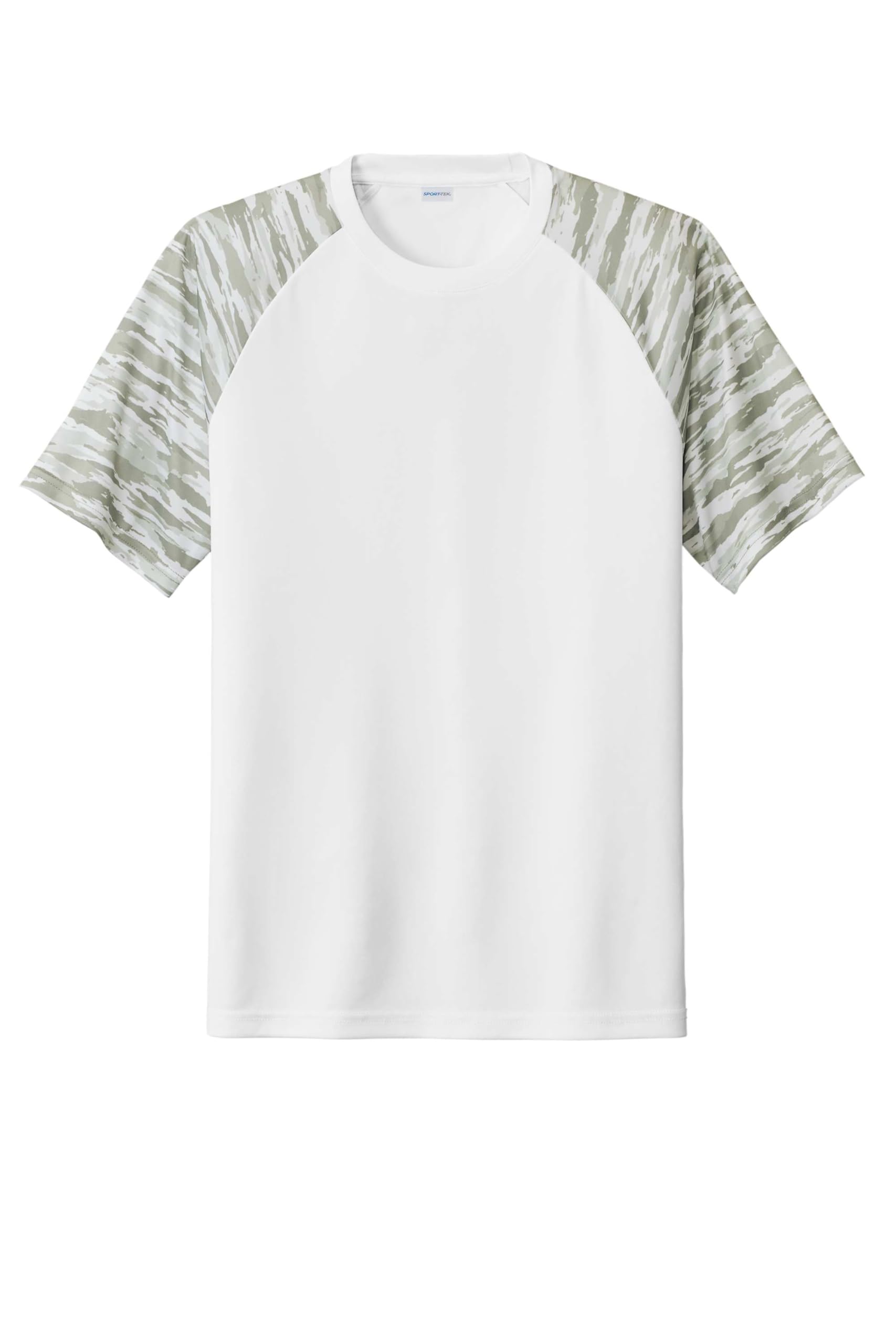 Unisex Drift Camo Colorblock Tee | Workout T-Shirt for Men & Women by SPORT-TEK – Large, White, Model ST376
