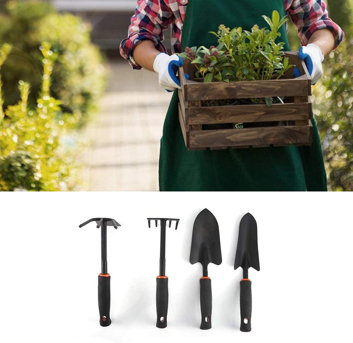 Juego De Herramientas De Jardín, Juego De Herramientas De Jardín Livianas De 4 Piezas, Mango Ergonómico Antideslizante Para Hombres Y Mujeres, Para Plantar Flores, Mantenimiento De Jardines