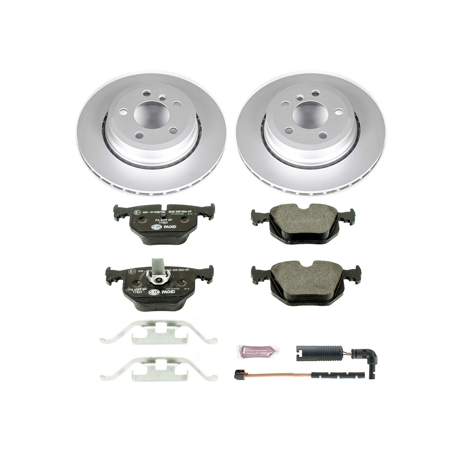 PowerStop Euro-Stop Fully Coated Rear Brake Kit For BMW X3 2004-10 - ECE-R90 Certified Brake Pads + Disc Rotor Upgrade, ESK5738