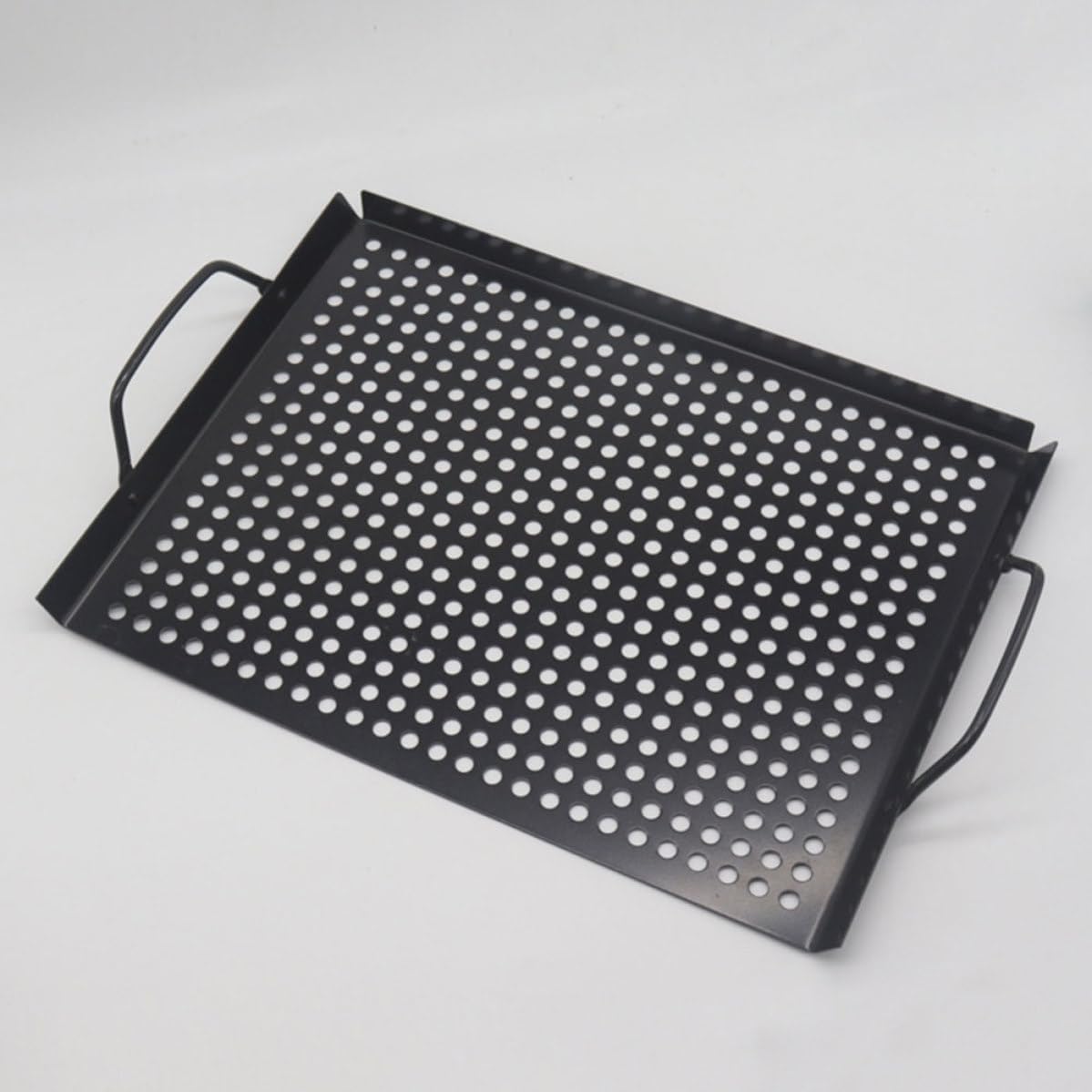 Rectangular Nonstick Iron Grill Pan for Camping and Household Use, Lightweight Barbecue Grilling Tray for Meats and Vegetables in Outdoor Adventures