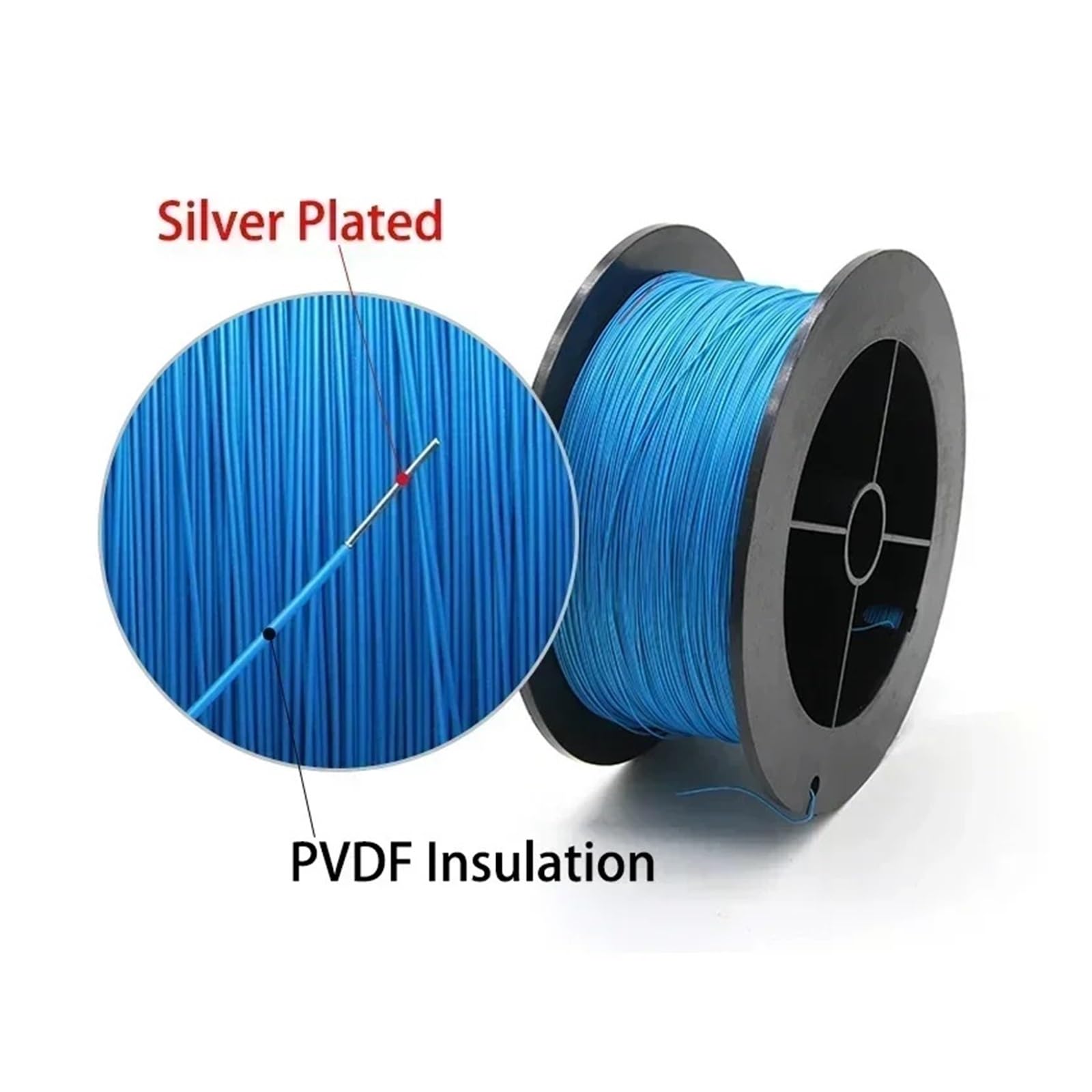 Cable Electrónico De Núcleo Fino Micro Único, Cobre Chapado En Plata, 10/20/50/100/200/500M UL1423 PTFE, 30AWG(Yellow,200m 30AWG)