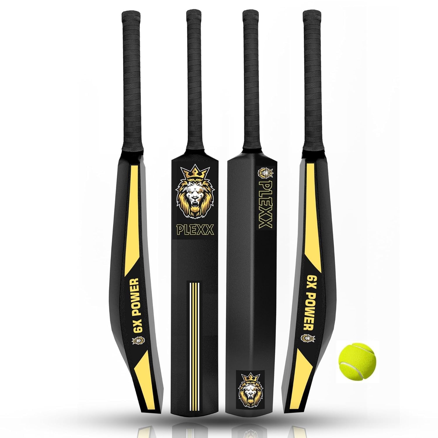 PLEXX Durable Plastic Cricket Bat with Ball – Lightweight Design Black Grip Ideal for Kids Beginners Training Casual Play & Outdoors (Black)-image-44