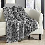 Chic Home Elana Shaggy Faux Fur Supersoft Ultra Plush Decorative Throw Blanket, 50 x 60