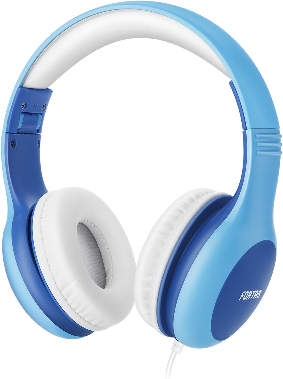Fortas FT001 Kids Headphones, Audio Sharing Function On-Ear Headphones with 85dB Volume Limited, Soft Earmuffs, 3.5mm Jack, Compatible with iPhone, iPad, Cellphones, Tablets, Android, Mac, PC (Blue), Medium size