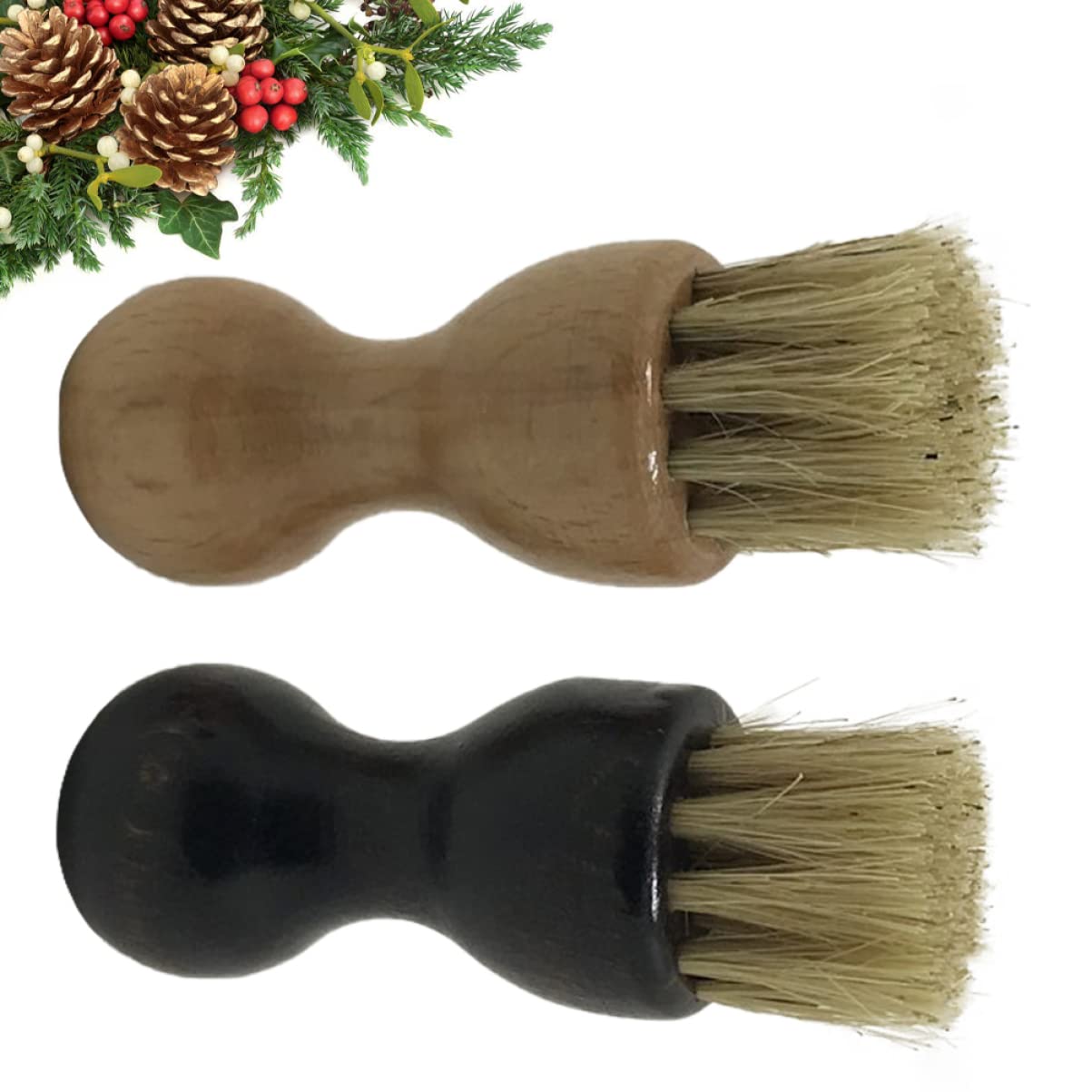 Cepillo para Lustrar Zapatos de Madera de Haya, 2 Piezas