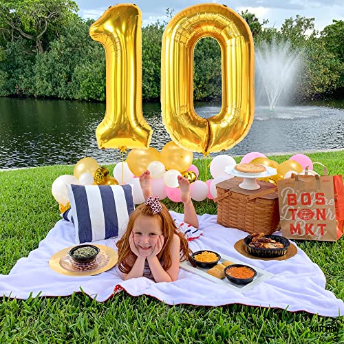 Image of KatchOn Gold 0 Balloon Number 40 Inch, Gold Zero for Birthday Decorations