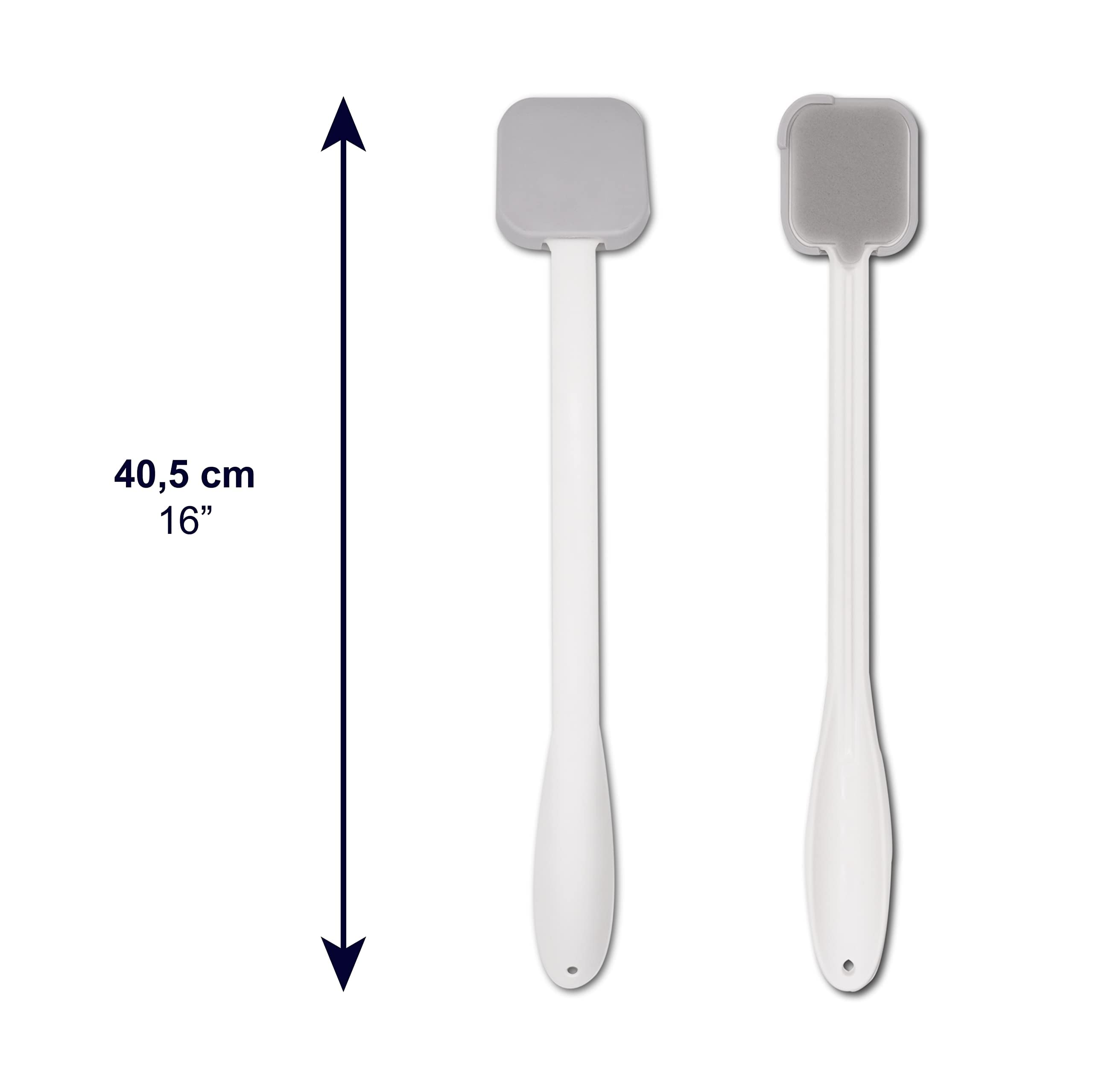 KMINA Applicatore Crema Schiena, Manico Lungo con Spugna 2 in 1 (x3 Unità), Applicatore Lozione o Solare, Spazzola per Schiena Doccia