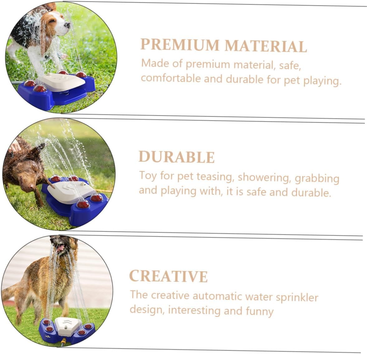 SUPVOX Pet Automatic Water Fountain Sprinkler Toy Funny Shower Spray Device for Dogs Durable Material Engaging Design to and Promote Playtime