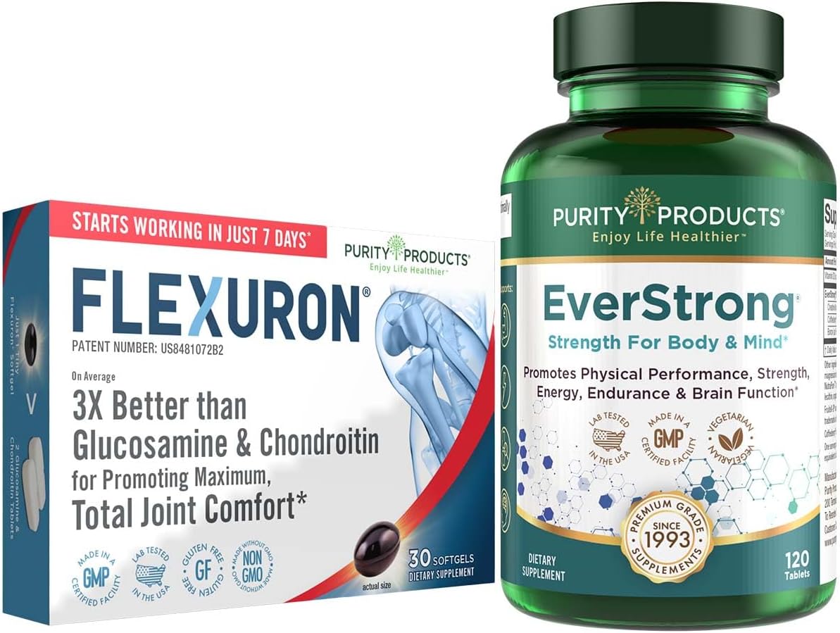 Purity Products Bundle Flexuron Joint Formula + EverStrong Tablets Flexuron
