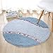 WJY Frais Et Élégant Ronde Tapis Chaise D'ordinateur Salon Chambre Moquette Salle De Bains Absorbant Peluche Tapis (Color : Blue, Size : 90cm.)