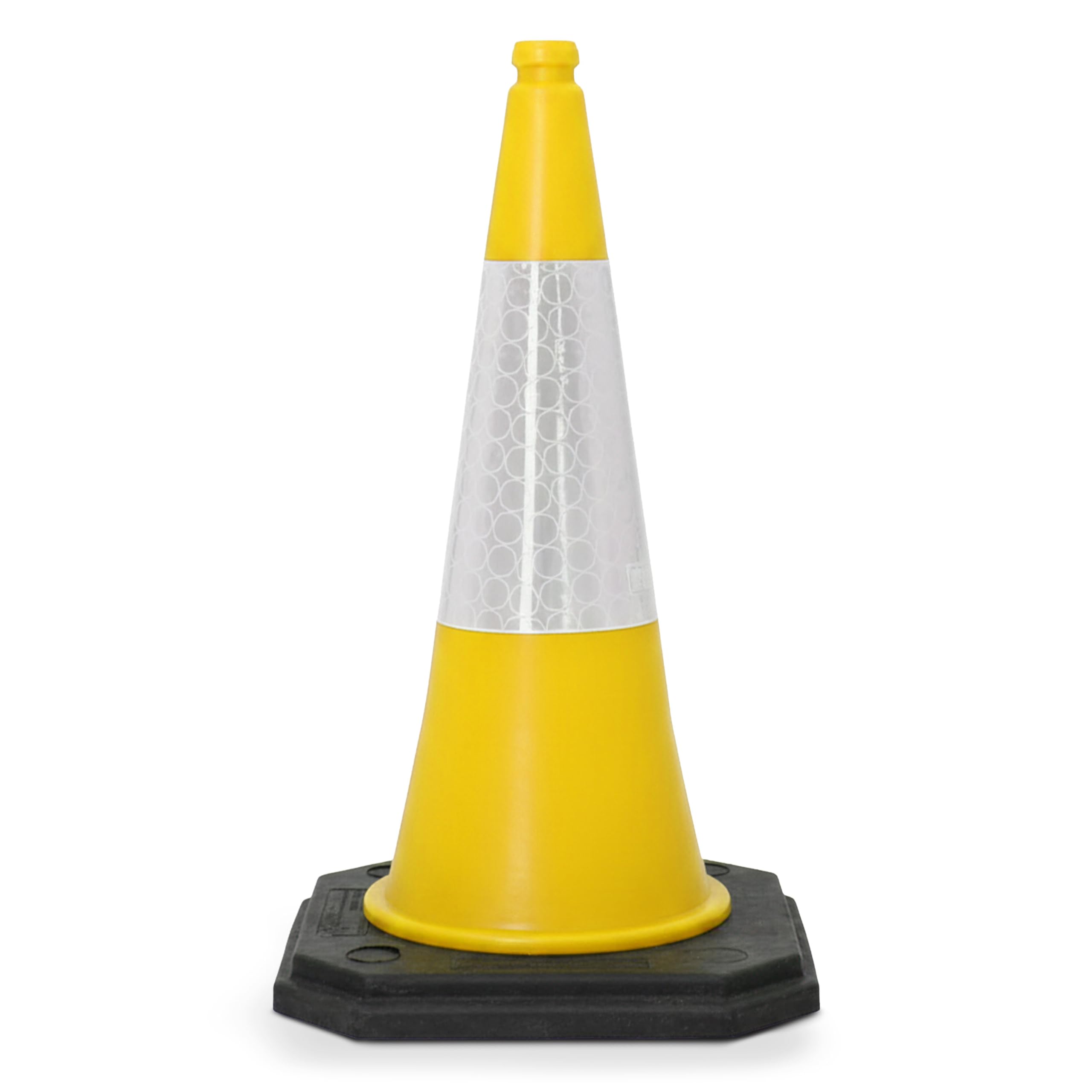 Street Solutions Uk Yellow Traffic Cones 750Mm Pack Of 1 - Heavy Duty Road Cones Large, Wind Resistant High Reflectivity No Parking Cones