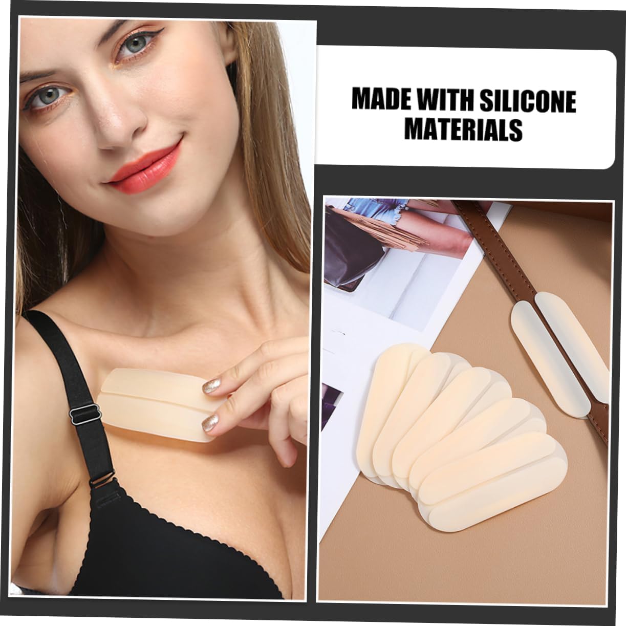 Siliconen Schouder Pad, Regerly 8 delige Zelfklevende Transparante Schouder Pad Herbruikbare en Ademende Push-Up Pads Zelfklevende Schouder Versterker Voor Vrouwen Mannen Schouder Anti-Slip Pads