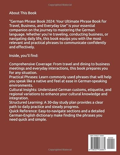 German Phrase Book 2024: Over 700 easy,essential vocabularies and dictionary for everyday use German