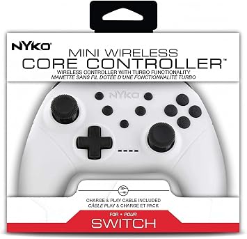 Nyko Wireless Mini Core Controller for Nintendo Switch - Bluetooth Pro Controller Alternative with Turbo Programming, Ergonomic Design and Type C Charging Cable - Compatible w/Android and PC