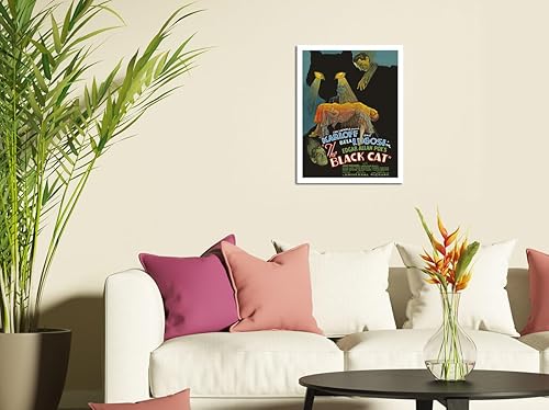 Miniatura 3 de El gato negro de Edgar Allan Poe - Protagonizada por Boris Karloff, Bela Lugosi - Póster de película vintage c.1934 - Impresión artística maestra de