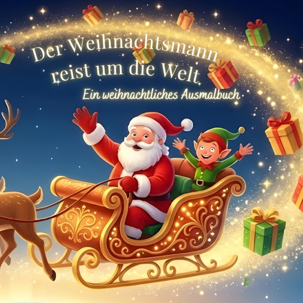 Der Weihnachtsmann reist um die Welt: Ein weihnachtliches Ausmalbuch mit 25 Ländern & spannenden Fakten – perfekt als Geschenk in der Adventszeit