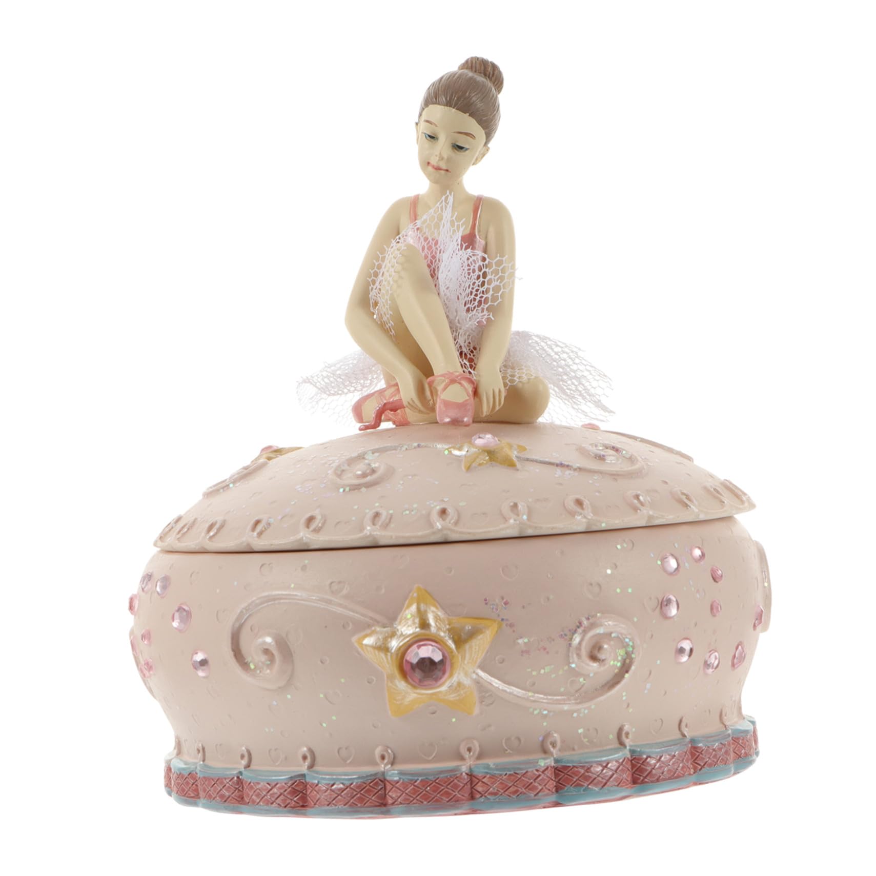 Cabilock Caja Musical de Bailarina Adorno para Hogar Almacenamiento para Joyas para Niñas Estilo Danza Rosa