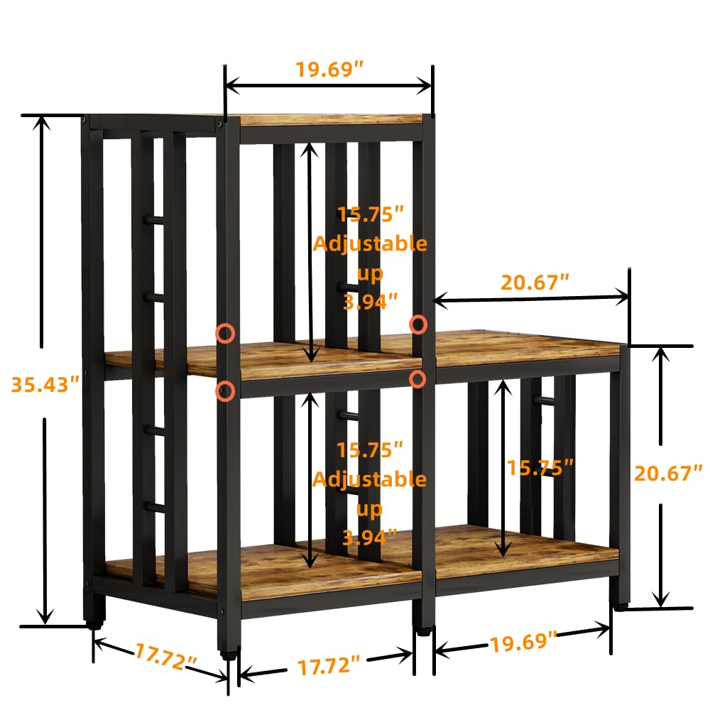 Mini soporte para nevera con almacenamiento, soporte para horno microondas, estante para panaderos con estante de almacenamiento, mini armario para nevera, mini estante para nevera para