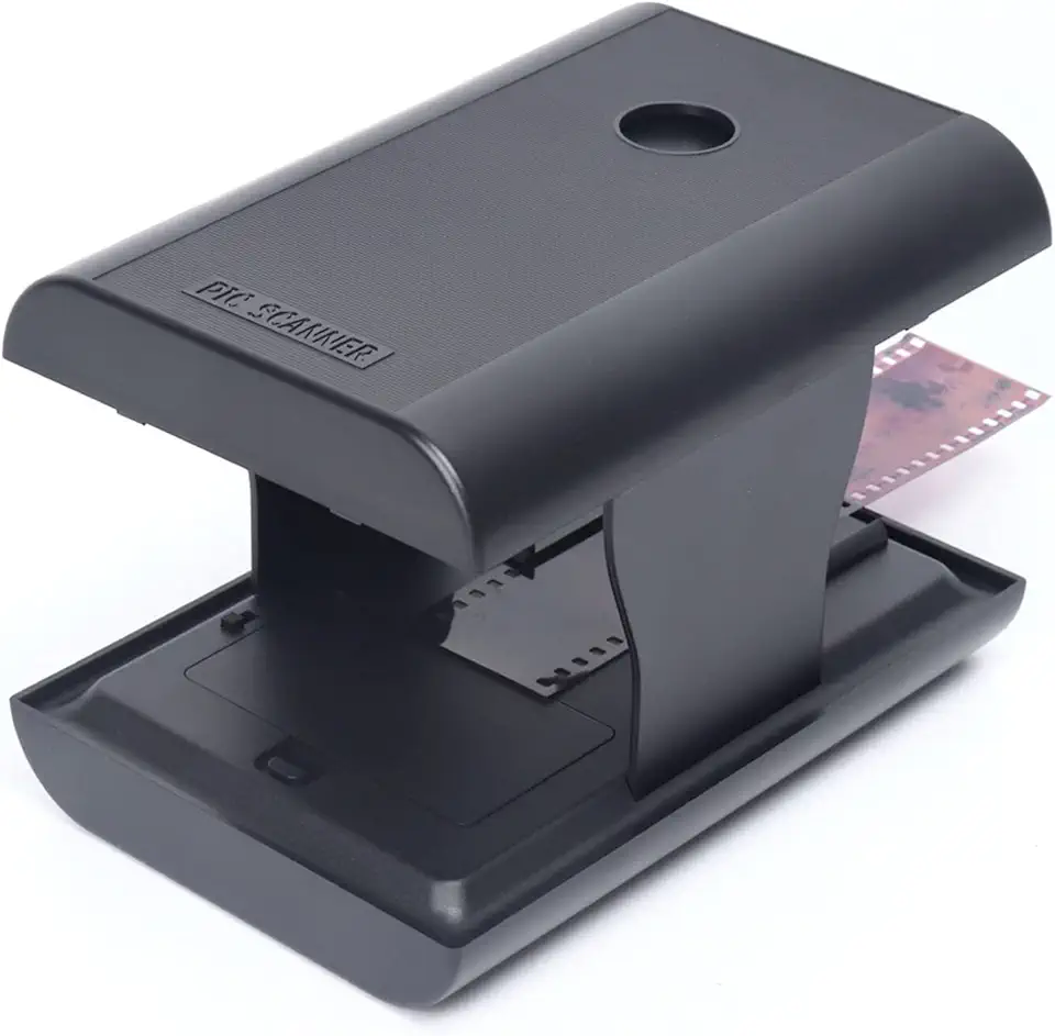Scanner móvel de filmes e slides para 35 negativos e slides com luz de fundo LED Aplicativo gratuito Dobrável Novidade Scanner Brinquedos e presentes divertidos