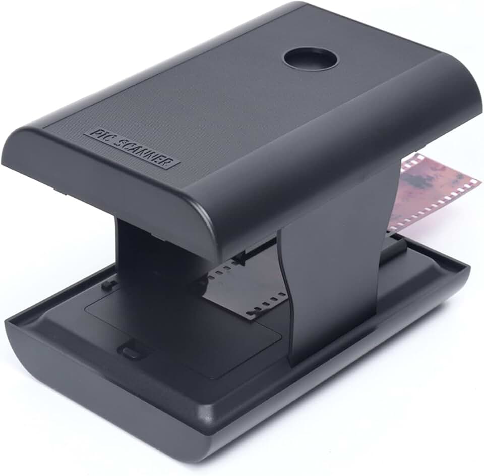 Scanner móvel de filmes e slides para 35 negativos e slides com luz de fundo LED Aplicativo gratuito Dobrável Novidade Scanner Brinquedos e presentes divertidos