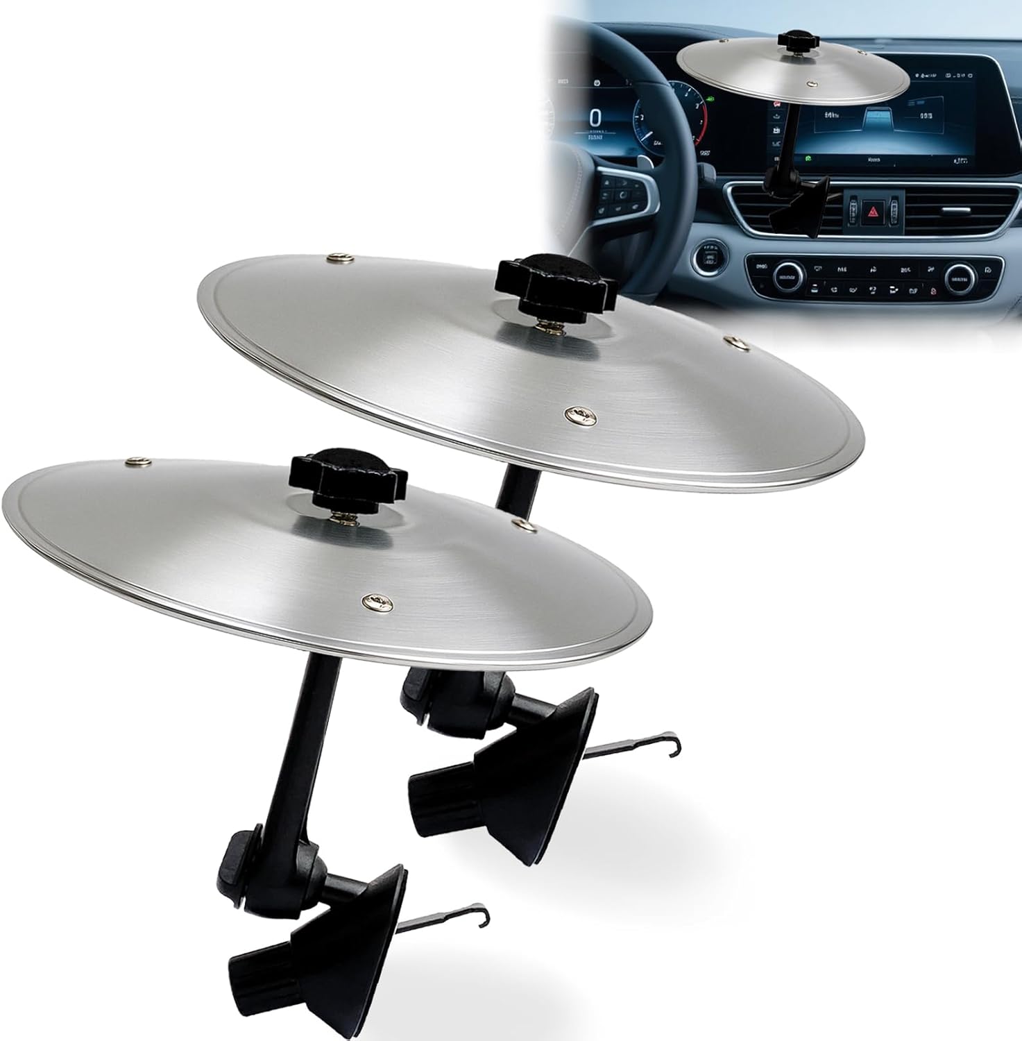 Car Crash Cymbal, Car Cymbal Air Vent,Easy Clip-On Mini Cymbal for Music Lovers, Compact Durable Car Accessory for All Types Of Vehicles, Easy Installation and Rugged (2PC)
