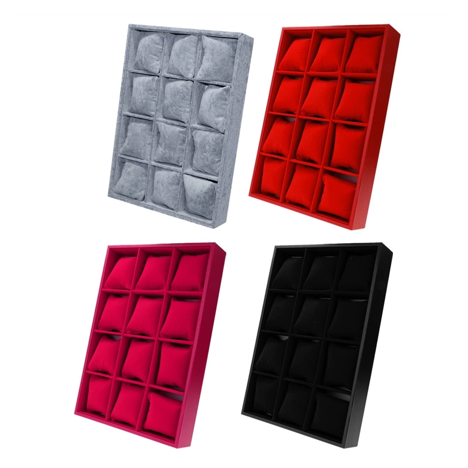YZCIS Kartenschlitz-Uhrenschrank mit Schublade zur Aufbewahrung und Armband-Organizer, Schmuck-Display-Box (Farbe: R (rot))