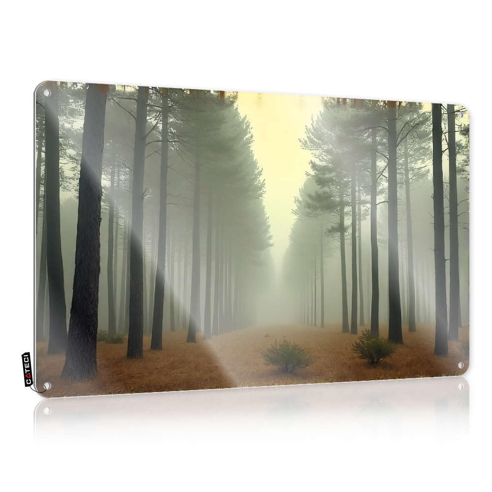 Misty Forest With Tall Pine Trees. Old Tinsign - Cool Wall Decor Cover Hanging Wall Decor(30X40CM)